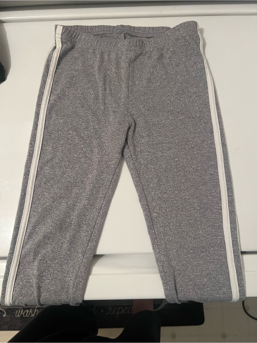 SO Gray Kids Leggings with White Side Stripes